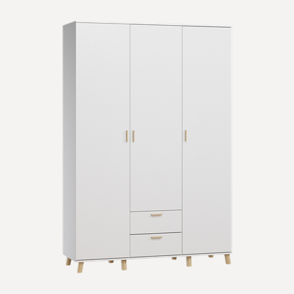 Распашной шкаф Пронто 3-150x220 Белый с зеркалом