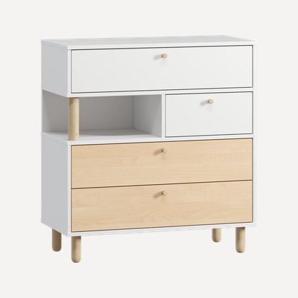 Комод Дикинс 85x92 Береза/Белый