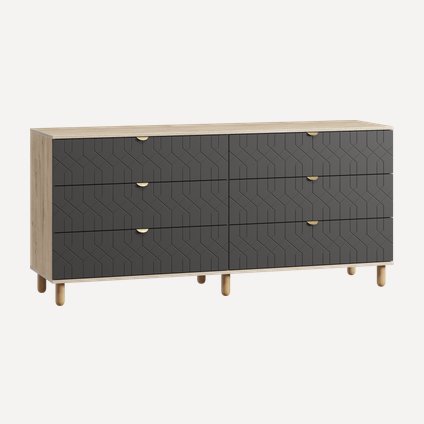 Комод Теджонс 185x85 Деко ​Графитовый/Дуб Ирландский