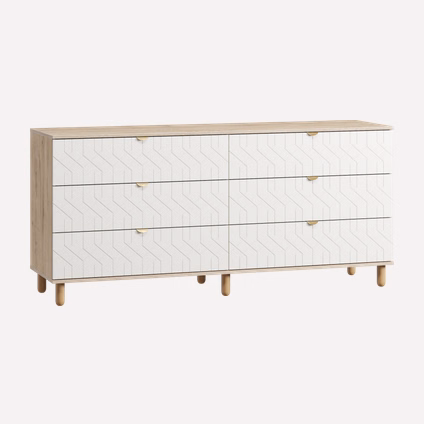 Комод Теджонс 185x85 Деко ​Белый/Дуб Ирландский