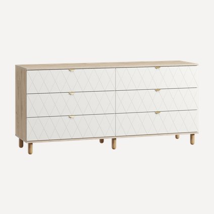 Комод Теджонс 185x85 Ромб Белый/Дуб Ирландский