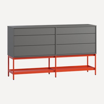 Комод Изи 158x91 Графитовый/Оранжевый