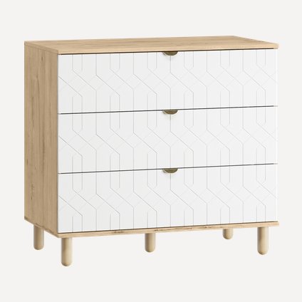 Комод Теджонс 93x85 Деко ​Белый/Дуб Ирландский