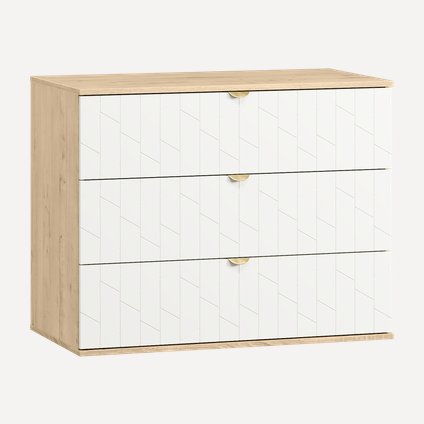 Комод Монблан 93x76 Грань Белый/Дуб Ирландский