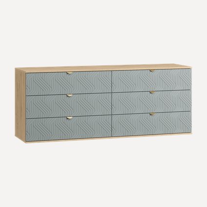 Комод Монблан 185x76 Косы Мятный/Дуб Ирландский