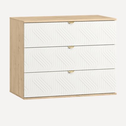 Комод Монблан 93x76 Косы Белый/Дуб Ирландский
