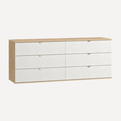 Комод Монблан 185x76 Косы Белый/Дуб Ирландский