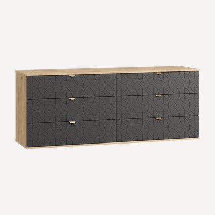 Комод Монблан 185x76 Ритм Графитовый/Дуб Ирландский