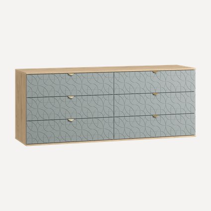 Комод Монблан 185x76 Ритм Мятный/Дуб Ирландский