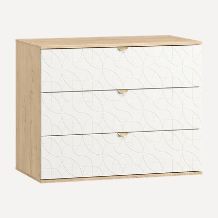 Комод Монблан 93x76 Ритм Белый/Дуб Ирландский