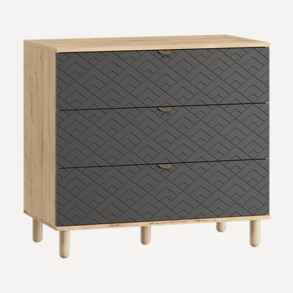 Комод Теджонс 93x85 Арт ​Графитовый/Дуб Ирландский