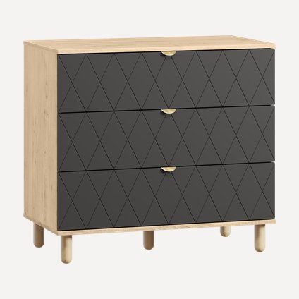 Комод Теджонс 93x85 Ромб Графитовый/Дуб Ирландский