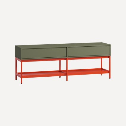 ТВ-тумба Изи 158x53 Оливковый/Оранжевый