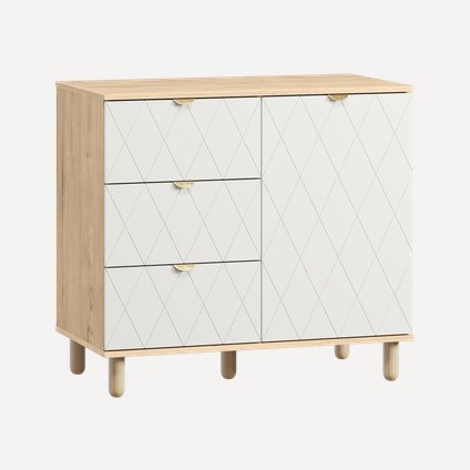 Тумба Теджонс 93x85 Ромб Белый/Дуб Ирландский