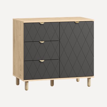 Тумба Теджонс 93x85 Ромб Графитовый/Дуб Ирландский