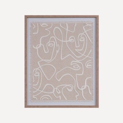 Картина Абстракция Лен Бежевый 40x50
