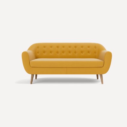 Диван прямой Роттердам-3 Velvet Yellow