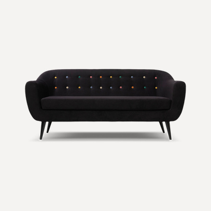 Диван прямой Роттердам-3 Velvet Black