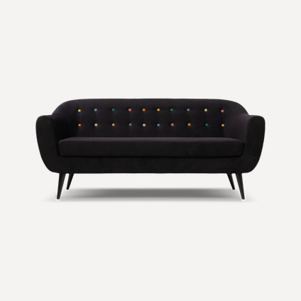 Диван прямой Роттердам-3 Velvet Black