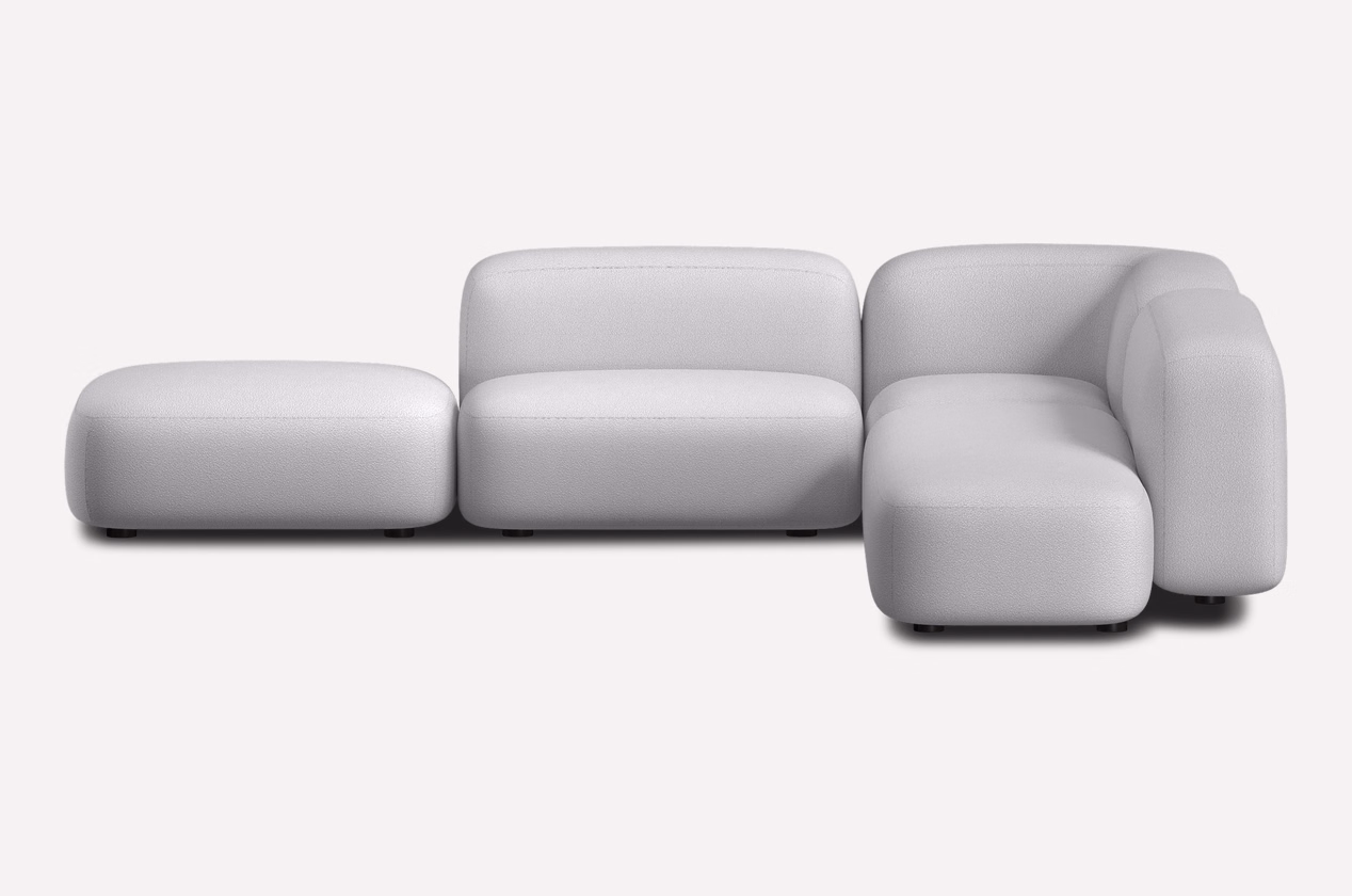 Диван модульный Риббл-5 Bucle Silver - фото 1 Диван модульный Риббл-5 Bucle Silver - фото 1