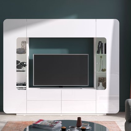 Стенка Купертино 220x185 Белый